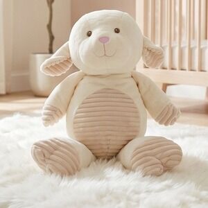 Kellytoy Plush Lamb Sheep Cream White Corduroy Belly 18" Stuffed Animal‎ Plush